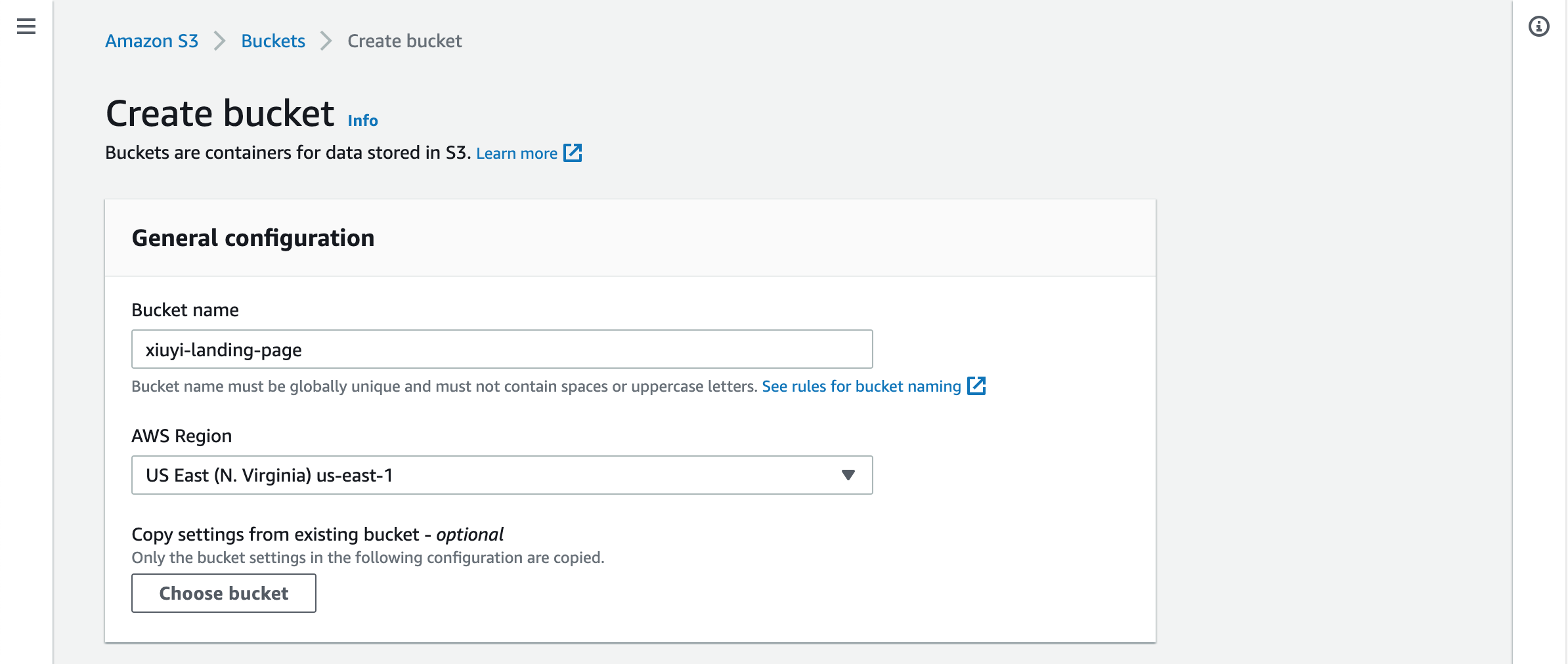 Create S3 Bucket
