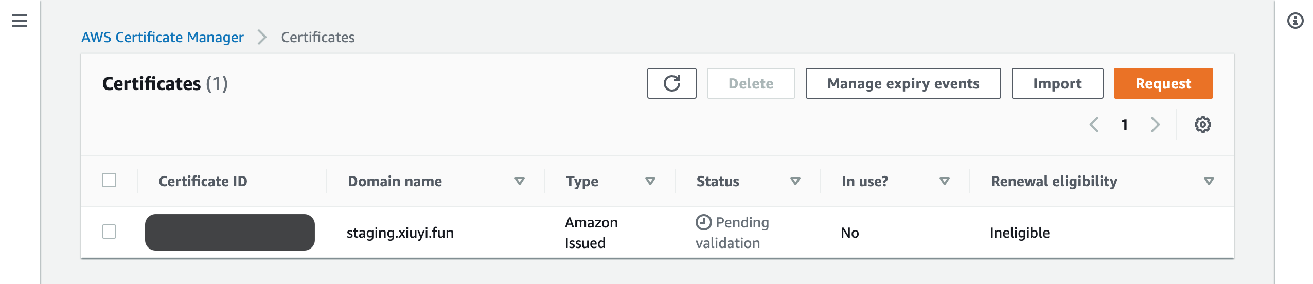 Pending validation