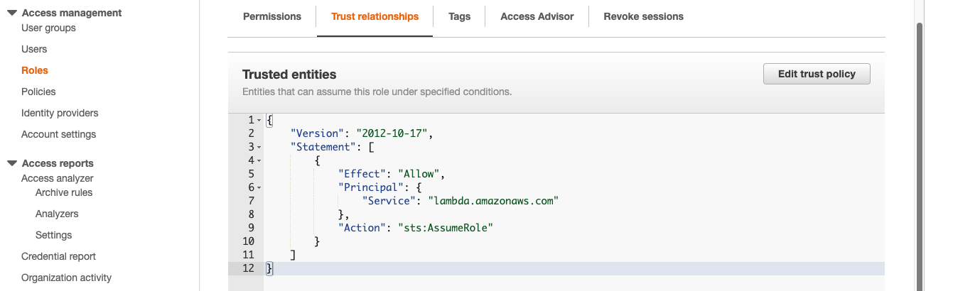Update Execution Role IAM